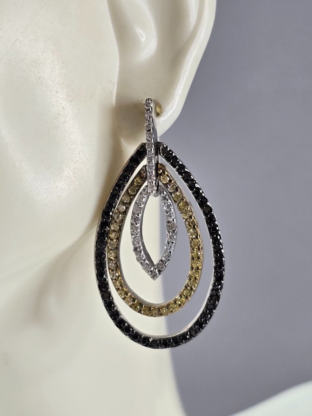 Womens Vintage Estate Sterling Silver Modernist Earrings 11.1g E3005